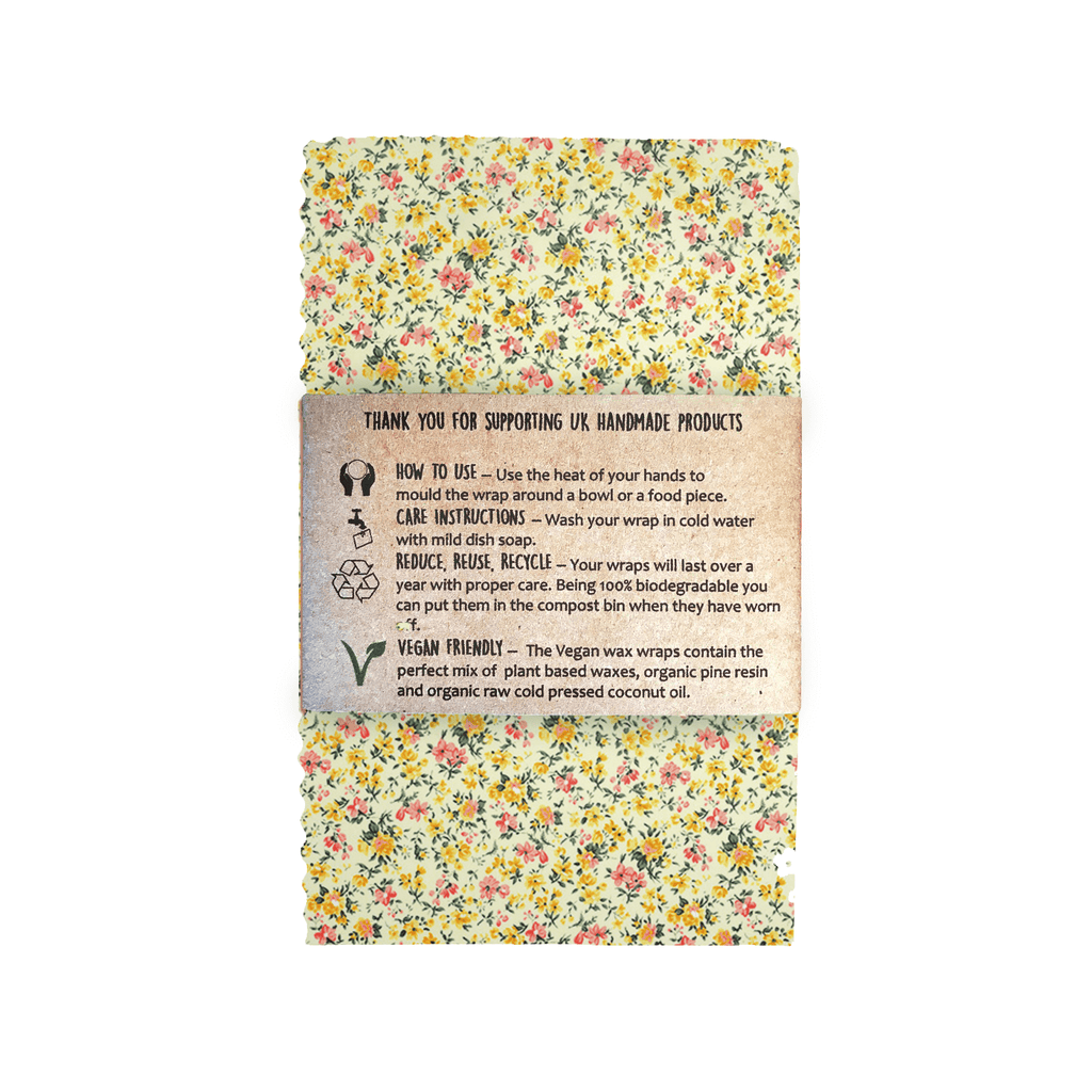 Reusable Vegan Eco Food Wraps (4 Per Pack)