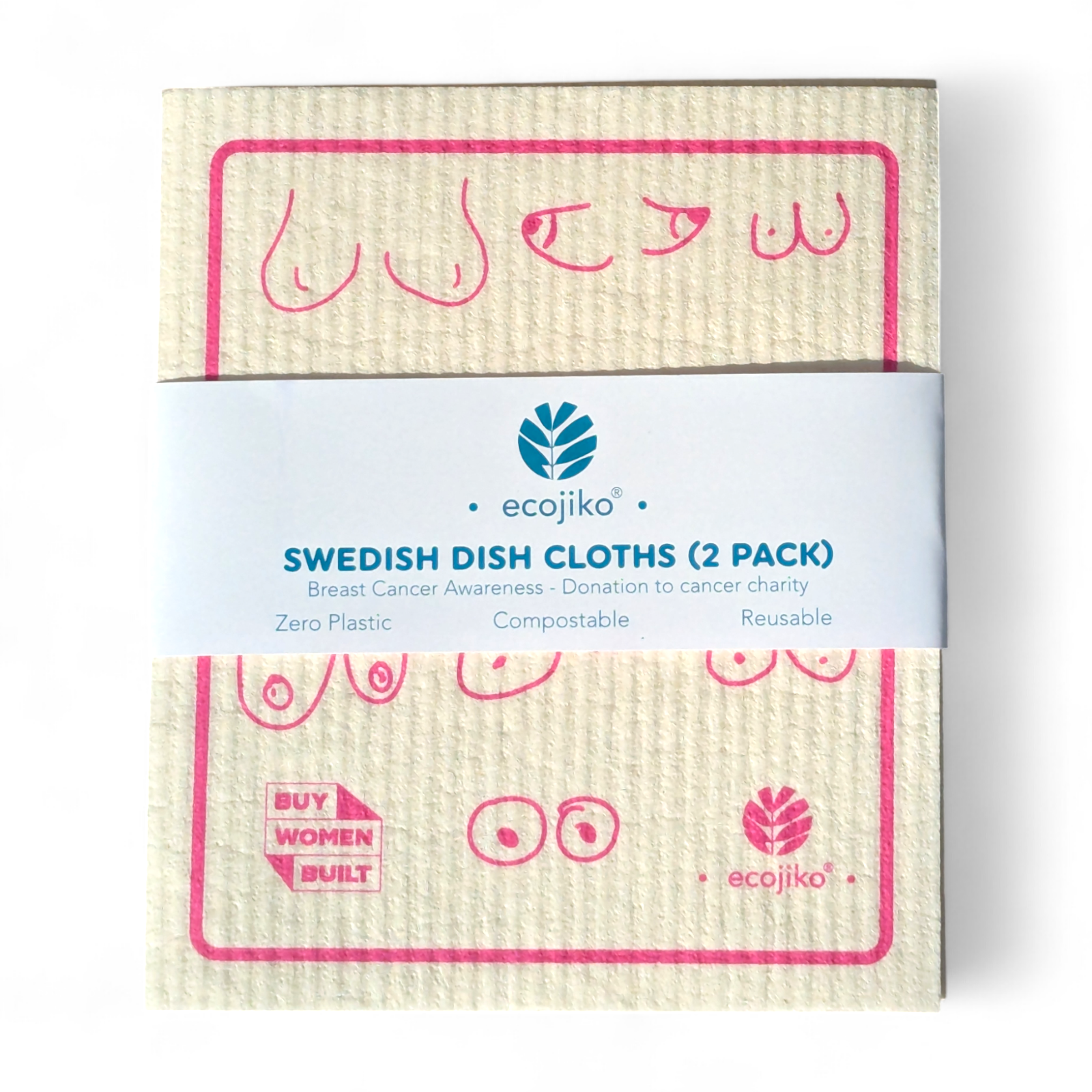 Swedish Dish Cloths | Breast Cancer Awareness Dish Cloths (2 pack)