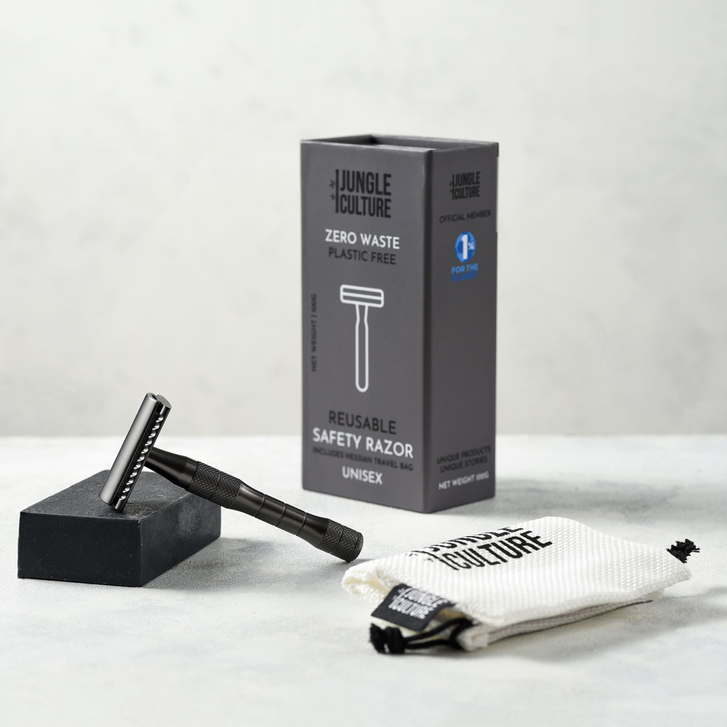 Rose Gold or Black Reusable Safety Razors (Thick Handle)
