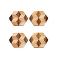 Handmade Hexagon Wooden Coasters (Set of 2 or 4)