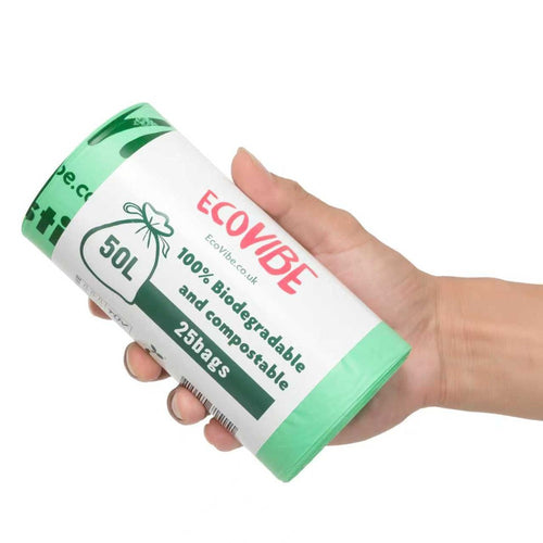 25 Biodegradable Bin Bags - 50 Litre
