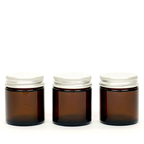 Amber Glass Refillable Jars