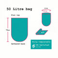25 Biodegradable Bin Bags - 50 Litre