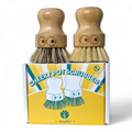 Sustainable Bamboo Cheeky Pot Scrubbers | Natural Wooden Quirky Kitchen Washing Up Cleaning Scrubbing Brushes
