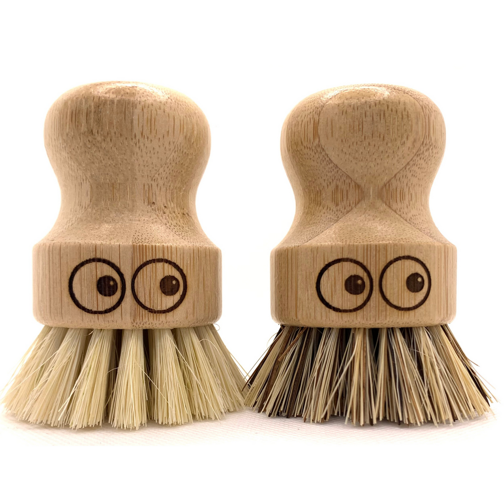 Sustainable Bamboo Cheeky Pot Scrubbers | Natural Wooden Quirky Kitchen Washing Up Cleaning Scrubbing Brushes
